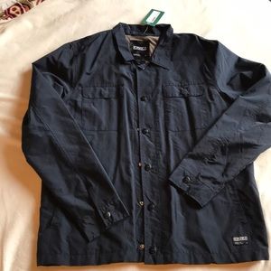 Men’s jacket - Navy nylon with Grey lining